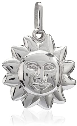 NKlaus Kettenanhänger Sonne 925 Silber poliert anlaufgeschützt rhodiniert Klein Amulett 1093