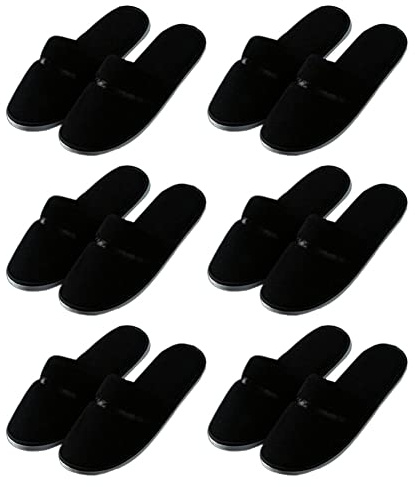 Teceyfeet 6 Coppia Pantofole USA e Getta Pantofole Bianche Punta Chiusa Comode Pantofole Antiscivolo Pantofole Ospiti per Viaggi Casa Hotel Centro Benessere Ospiti (6Paia)