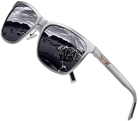 DUCO Retro Sonnenbrille Herren Damen Polarisiert Unisex Fahrerbrille 3029H | Robuste Al-Mg Metal Anglerbrille für Männer, UV-Schutz Verspiegelt Linse Kategorie 3, Verstellbare Nasenpads, Federscharnier