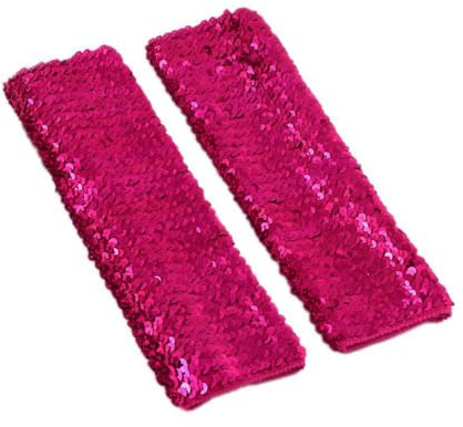 Fingerlose Pailletten Handschuhe,Halbfingerhandschuhe mit Pailletten,Arm Warmers Long Stulpen Handschuhe,für Maskeradepartys Halloween Cosplay Accessoires Opernaufführungen,Rosa,9×28cm