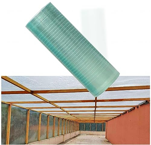 Feuille de Polycarbonate Panneau de Toit Feuilles de Plastique Transparent,Plaque en Fibre de Verre 1 Mm,Protégé Contre Les Uv/Isolants Couverture de Serre pour Auvent Extérieur,Revêtement,W×L-0.5x2m