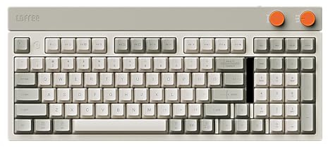 LOFREE Block Kabellose Mechanische Tastatur, 98 Tasten, Wiederaufladbar, Hot-Swap-fähig, mit 3 Verbindungsmodi für Windows und Mac OS, Retro-Drehknöpfe für Lautstärkeregelung und Moduswechsel, Austaus