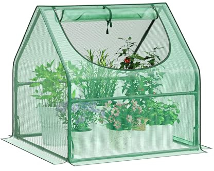 GreatBuddy Mini serre portable, 0,9 x 0,9 x 0,9 m, bâche en polyéthylène haute densité avec fenêtre enroulable à fermeture éclair, parfaite pour la culture de plantes d'intérieur et d'extérieur