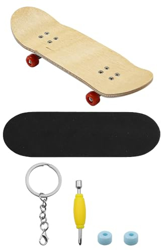 Tiardey Mini Finger Skateboard, Tastiera in Lega di Legno di Acero, PRO Finger Board con Scatola Antiscivolo in PU, Riduce la Pressione, Adatto per Regalo ad Amici e Familiari