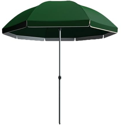 260cm/280cm Ombrellone da Spiaggia, Parasole da Giardino a8 Stecche e Regolazione Dell'altezza per Patio, Cortile, Mercato(Color:Green,Size:9.2ft/280cm)