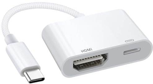 Honpzz Adaptateur USB C vers HDMI, USB C HDMI 4K,Adaptateur HD-MI US B C avec charge de 100 W,Cable usbc convertisseur d'écran vidéo HD 4K et audio Sync convertisseur d'écran type C HDTV,adaptateur AV