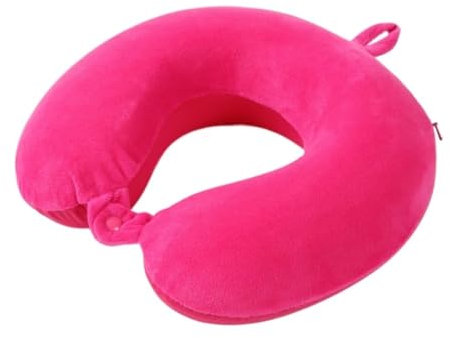 SHCHNA Nackenkissen Auto Nackenkissen Reise Memory Foam Reisekissen Doppelseitiges Reise-Nackenkissen Flugzeug-Reisekissen Travel Essentials(Rose red)