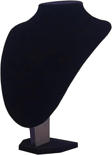 MINGZE Espositore per gioielli, Nero Velluto Collana Pendente Catena Busto Supporto per espositore, dimensioni 15cm, profondità 15 cm