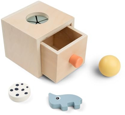 Done by Deer Hide & Find Box – Nozo – Colour Mix | Montessori Wooden Toy for Toddlers | Baby Activity Cube with Shapes, Rattle & Sensory Play | Fine Motor Skills & Problem-Solving Toy 10m+