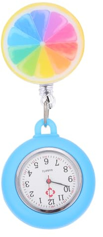 SOIMISS 2stücke Delicate Pocket Watch Retractable Fob Watch for Staff Cartoon Design Quartz Movement Gentle and for