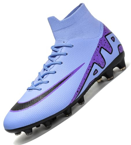Unitysow Fußballschuhe Herren Outdoor High Top Spike Cleats Fußball Stiefel Professionelle Athletics Trainingsschuhe,T251 Lila,EU40