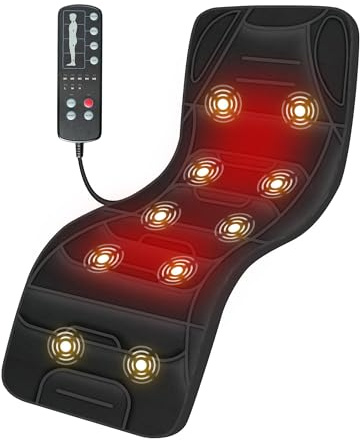 COMFIER Full Body Massage Mat Pad, Heating Vibrating Massage Chair Pad with 10 Vibration Motors, 5 Massage Modes and Auto Shut Off, Gift for Men Women