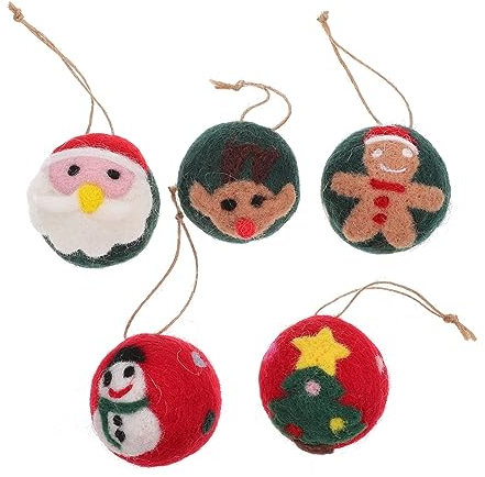 TOGEVAL 5St Anhänger aus Wollfilz Weihnachtsdekore weihnachtsschmuck basteln selber Machen weihnachtsdeko für Kinder Schlafzimmer Dekoration Weihnachtsbehänge Christbaumschmuck Wolle