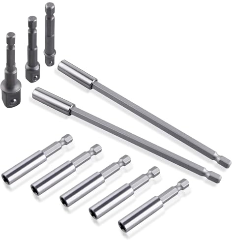 SPEEDWOX 10 Stück Bohrerhalter für magnetische Verlängerung, 1/4 Zoll (6,35 cm), Sechskantbohrer, magnetisch, Verlängerung, Sechskantschaft zum Wechseln