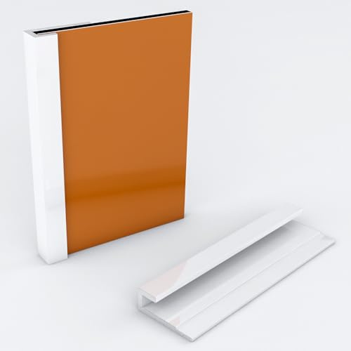 Kerabad Aluminium Profilsystem für 3mm Platten, Aluprofil für Duschrückwand Küchenrückwand, Abschlußprofil weiss - 1m lang