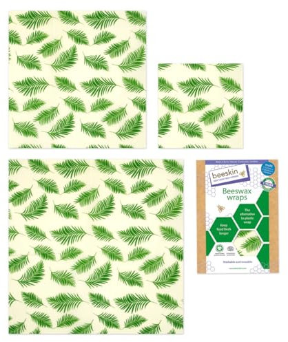 beeskin 3er Set Bienenwachstuch Multi (Palmblätter)