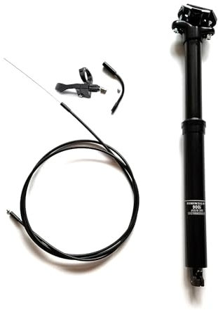 30,9/31,6mm Absenkbare Sattelstütze Gefedert, Fahrradsattelstütze Hubdrahtsteuerung Höhenverstellbares Hydraulisches Sattelrohr für MountainbikeBlack,30.9*345mm