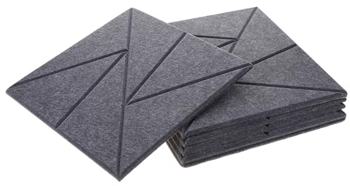 Selbstklebende Schallabsorberplatten für Spielzimmer und Büro | Polyester Oberfläche, Hochdichte Ausführung, Moderne Optik, 6 Stück-pack für Wandmontage