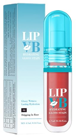 Lippenpflege | 4,7ml Sanfter Lipgloss mit Volumizing-Effekt - Getönter Lippenpflegestift mit Feuchtigkeitsöl für Voluminöse Geschmeidige Hydratisierte Lippen