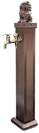 ZYZSY Fontana da Giardino in Stile Antico, Colonna d'Acqua da Giardino,con Rubinetto e Raccordo Resistente a UV e Gelo, Ideale per fattorie e pascoli(Brown,100cm/39.4in)