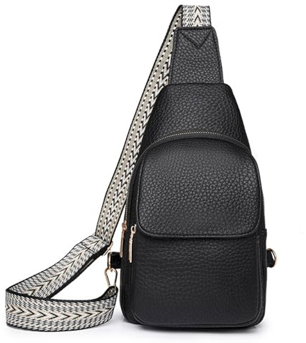 SENDEFN Brusttasche Damen Sling Bag, Crossbody Bag Leder Klein Umhängetasche Damen Handtasche Schultertaschen für Reisen/Einkaufen