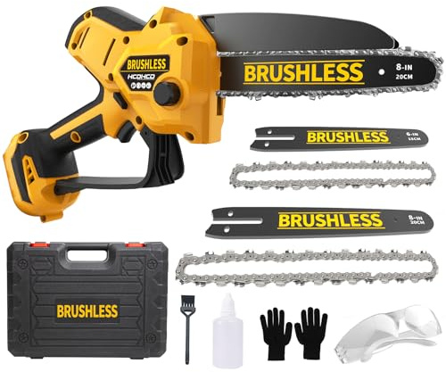 Mini Chainsaw Compatible With Dewalt 20V Battery MAX,8 Inch & 6 Inch Cordless Pruning Chainsaws,1000W Brushless Powered Mini Chain Saw for Tree Trimming (Not Battery)