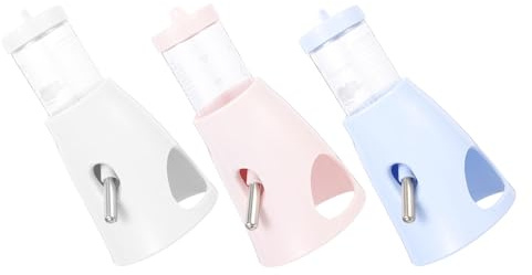 NUOBESTY 3pcs Pet Water Fountain for Hamster Non-leak Water Bottle Dispenser Bead Cute Drinking Bottle for Groundhog Rabbit Bunny Chinchilla Squirrel