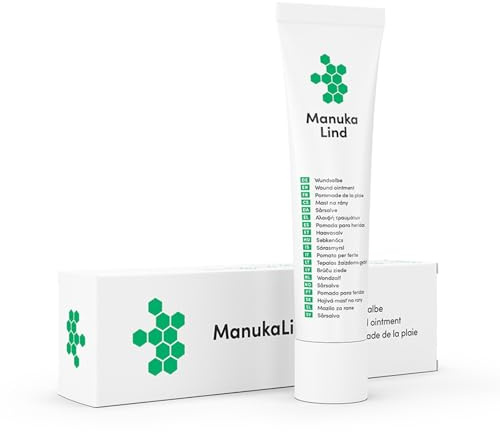 ManukaLind Pommade cicatrisante 30 g - Naturellement efficace avec du miel de Manuka MGO 514+ - Pommade cicatrisante pour toutes les phases de cicatrisation des plaies - À la maison et en déplacement