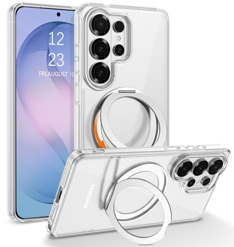 Telaso for Samsung Galaxy S26 Ultra Case, [Compatible with MagSafe] with Magnetic 360° Rotatable Ring Stand Slim Shockproof Protective Phone Cases for Samsung S26 Ultra 6.9, Clear