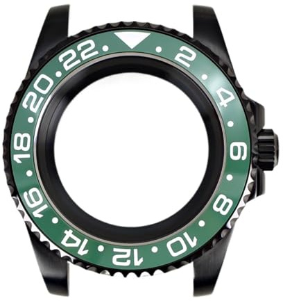 1 st 40 mm for klockfodral delar for Eta2824 PT5000 svart keramisk enkelriktad ram 20ATM(25)