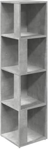 Ecklagerschrank, Freistehendes Vertikales Eckregal mit Offenen Fächern, Modernes Drehregal aus Holzwerkstoff für Wohnzimmer, Schlafzimmer und Heimbüro (33 x 33 x 132 cm)