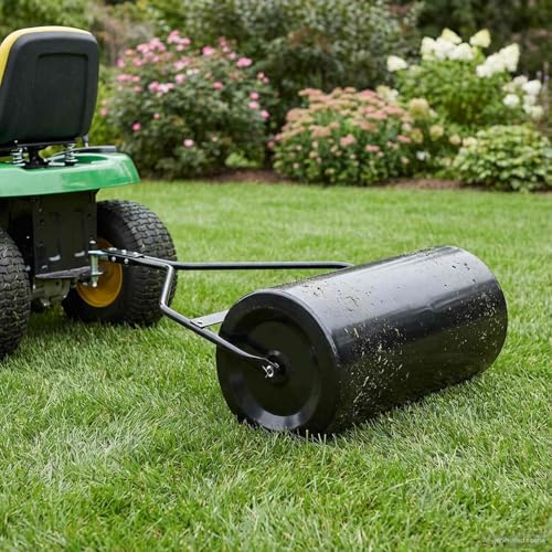 Kaloriko Rouleau de Jardin en Fer Noir 120 x 99 cm 110 L, Rouleau Gazon pour pelouse, aérateur, compacteur, tasseur, Outil de niveler, semer, Jardin extérieur