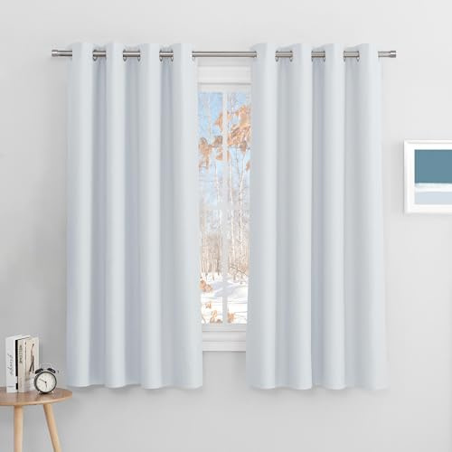 Pony Dance Gråvita gardiner barnrum – barngardiner sovrum termisk gardin värmeisolerande gardiner mörkläggning öljettskynke, set om 2 stycken H 158 x B 132 cm