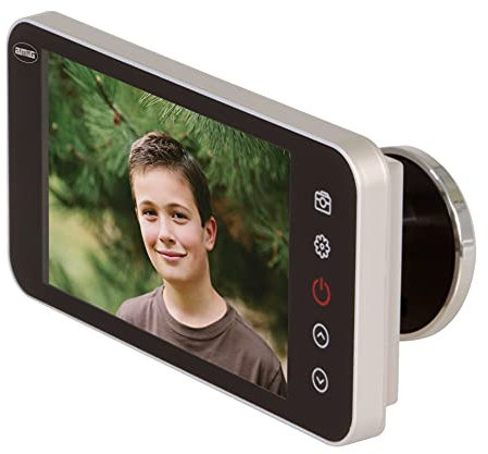 Amig - Mirilla Digital para Puertas - Pantalla LCD 4 TFT DWR 4.0 HD - Ángulo de Visión: 160° - Imágenes Nítidas - De Fácil Instalación y Uso - Color: Plata