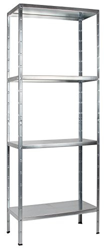 SCHULTE Regalwelt Steckregal mit 4 PowerMAX Fachböden, 60 kg Tragkraft, 180x60x40 cm (HxBxT), verzinkt, Lagerregal, Werkstattregal, Kellerregal, Garagenregal, Metallregal | 180x60x40 cm (HxBxT), verzinkt, Lagerregal, Werkstattregal, Kellerregal, Garagenregal, Metallregal