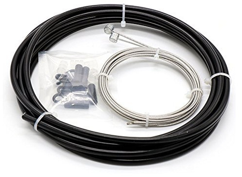 Star-Art Brake Cable Housing Kit for Road Mountain Bicycle Cycling - 2 Brake Cables, 3m Housing, Ferrules, End Caps, C-Clips Buckle