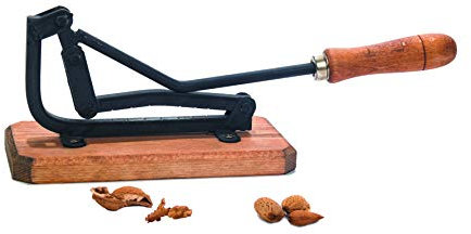 ENEIDE Partidor Manual de Frutos Secos - Cascanueces - Rompe Almendras. Fabricado en Hierro Fundido con Mango de Madera y Tacoma a Juego.