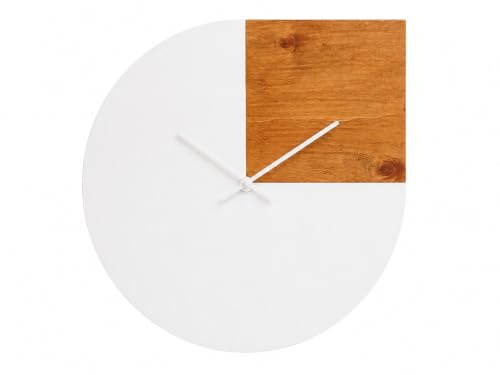 Generico 42cm Grande orologio da parete silenzioso personalizzabile come bianco e noce chiaro Particolari orologi a muro per sala Design italiano elegante e originale