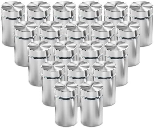 ZDNT 20 Pcs Werbung Schraube Glas Abstandshalter,Glas Standoff Halter,Edelstahl Werbung Schraube Abstandshalter Edelstahl 12 x 25 mm Befestigungen Schilderhalter für Glas,Spiegel,Nägel