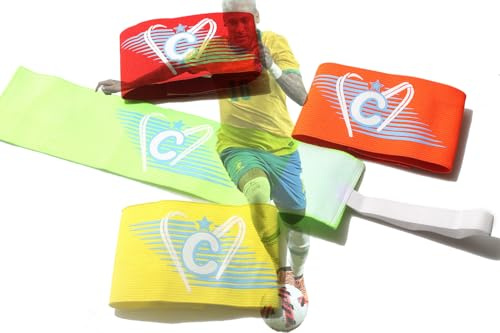 DQL kapitänsbinde Kinder bierkapitän armbinde Kapitänsbinde für eine Fußball Mannschaft 4 Stück Fußball Captain Armband, Elastic Armbinden Kapitänsbinde Einstellbare Armbinde