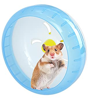 Andiker Hamster Running Wheel, Silent Jogging Exercise Toy Hamster Cage Accessory for Drawf Hamsters Golden Silk Shih Tzu Bear (Blue)