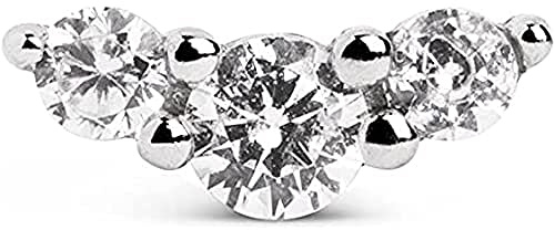SINGULARU - Pendiente Suelto Freesia Spark. Plata de Ley 925 con Acabado Baño de Oro de 18 Kt o Rodio. Cierre Tuerca a Presión. Joyas para Mujer