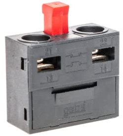 Mikro Schalteinsatz geba M-1T/1Ö - Öffner schwarz/rot