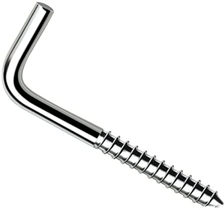 60mm L Hakenschrauben Rechtwinklige Schrauben (Packung mit 10) Verzinkte 90 Grad gebogene Ecke Holzschraube, Kommode Trockner Quadratische Haken, Abgesetzter Wandaufhänger, Tasse, Haken 5x60 mm