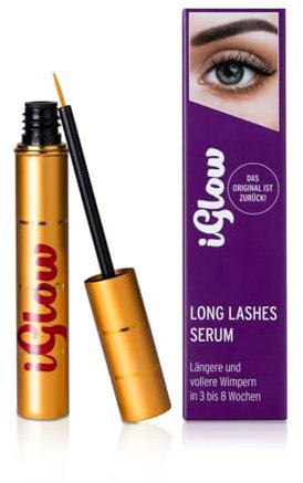 iGlow – Professionelles Wimpernserum für lange Wimpern in nur 6-8 Wochen I Pflegendes Lash Serum I Wimpernserum Wachstum I Serum für Wimpernwachstum/Wimpernverlängerung I Made in Germany I 3ml