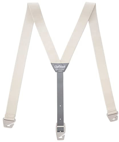 HIKERS - Upfitter Hidden Suspenders for Men Under Clothes - 3 Point Belt Loop White 45in - Medium