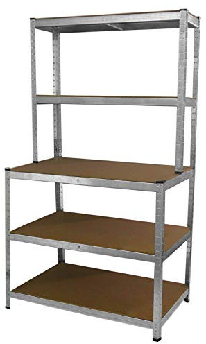 Workbench Table 100% Boltless Worktable Galvanised Metal Shelving Storage Racking Unit Massive 900kg Capacity Heavy Duty With FREE Rubber Feet