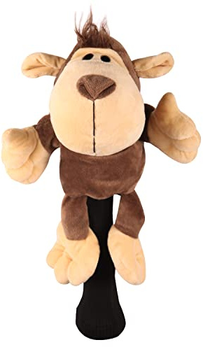 SHABIER Housse de protection en peluche pour driver de golf motif animal nouveauté pour tête de club 460cc (singe)