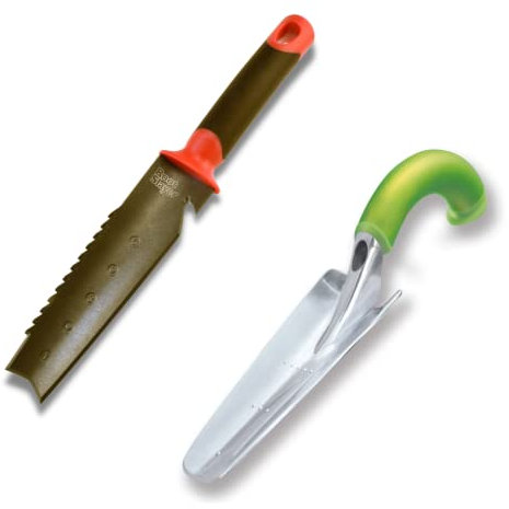 Venteo - Couteau de sol à main + Transplantoir ergonomique - Outils multifonctions pour votre jardin - Jardinage - Coupe