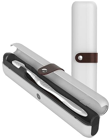 HuBDIC HubiCare Tragbares UV-Zahnbürsten-Desinfektionsmittel, Reiseetui, Zyklus, wiederaufladbarer Sterilisator, Box, Reinigerhalter, passend für elektrische Zahnbürstenköpfe und Handbuch (1 Packung)